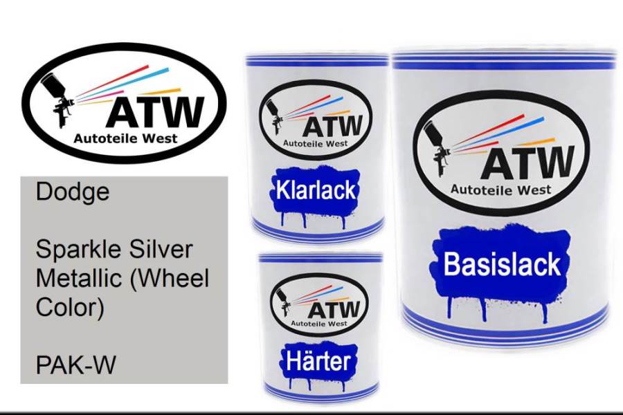 Dodge, Sparkle Silver Metallic (Wheel Color), PAK-W: 1L Lackdose + 1L Klarlack + 500ml Härter - Set, von ATW Autoteile West.